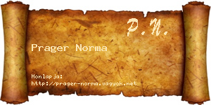 Prager Norma névjegykártya